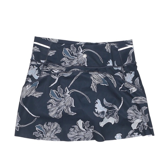 Athleta Sonic Skirt Skort Floral Navy Blue Size XL - Picture 2 of 4